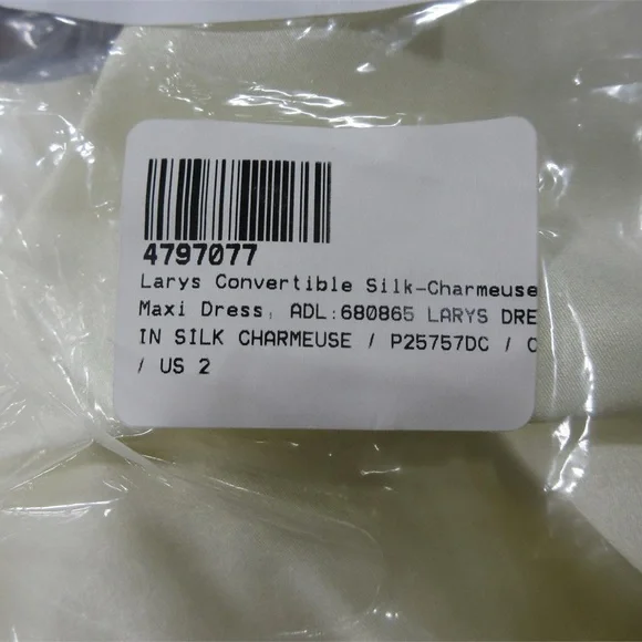NWT Size 2 Adam Lippes “Larys” convertible cream silk dress - Picture 7 of 7